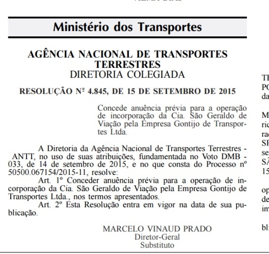 Resolução da ANTT publicada no Diário Oficial da União desta quarta-feira